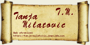 Tanja Milatović vizit kartica